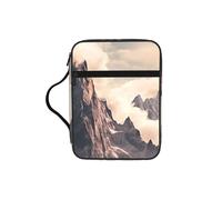 Mountains Clouds Bible Cover with Zipper, Bible Case Organizer with Handle, Water-Resistant Oxford Fabric Bible Bag for Women Men 27x20cm