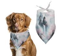 Mountains Flowers Waterfall Funny Dog Bandanas Adjustable Triangle Pet Scarf Bib for Small Medium Large Cute Pets Supplies