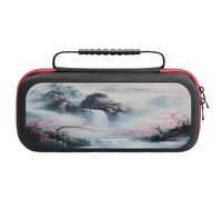 Mountains Flowers Waterfall Portable Carrying Case for Switch Protective Travel EVA Hard Shells Game Card Storage Pouch Bag