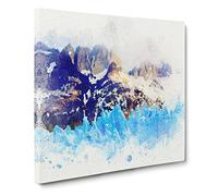 Mountains & Glaciers in Chile in Abstract Modern Canvas Wall Art Print Ready to Hang, Framed Picture for Living Room Bedroom Home Office Décor, 20x20 Inch (50x50 cm)