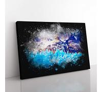 Mountains & Glaciers In Chile Paint Splash Modern Art Canvas Wall Art Print Ready to Hang, Framed Picture for Living Room Bedroom Home Office Décor, 50x35 cm (20x14 Inch)