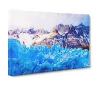 Mountains & Glaciers In Chile Painting Modern Art Canvas Wall Art Print Ready to Hang, Framed Picture for Living Room Bedroom Home Office Décor, 20x14 Inch (50x35 cm)