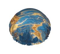 Mountains golden light Reusable shower cap - double-layer waterproof, elastic, environmentally friendly daily use shower cap