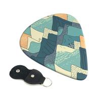 Mountains Guitar Plectrums, 6 Guitar Plectrums, Double Sided Printing, For Acoustic Guitar, Bass, Ukulele, Electric Guitar (0.46 Mm 0.71 Mm 0.96 Mm)