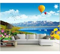 Mountains Hot Air Balloons Lakes Swans Flowers 3D Wallpaper Luxury Home Dining Decor Paste Sofa Living Room The Wall For Bedroom Mural-300cm×210cm
