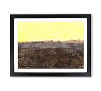 Mountains In Colunga Spain Painting Modern Art Framed Wall Art Print, Ready to Hang Picture for Living Room Bedroom Home Office Décor, Black A3 (46 x 34 cm)