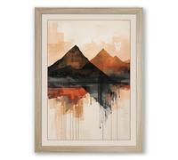 Mountains in Dissolution Modern Framed Wall Art Print A1 (84.1×59.4cm) Oak, Wall Decor for Living Room, Bedroom, Office & Home, Ready to Hang, Art Gift