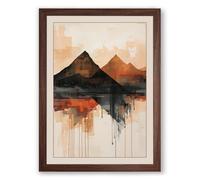Mountains in Dissolution Modern Framed Wall Art Print A1 (84.1×59.4cm) Walnut, Wall Decor for Living Room, Bedroom, Office & Home, Ready to Hang, Art Gift