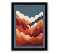 Mountains in Form Geometric Framed Wall Art Print A3 (42×29.7cm) Black, Wall Decor for Living Room, Bedroom, Office & Home, Ready to Hang, Art Gift