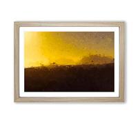Mountains in Fuerteventura Spain in Abstract Framed Print | A2 Oak Framed Wall Art | Ready to Hang | Abstract Landscape Picture | Living Room Bedroom Lounge Office