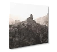 Mountains in Gran Canaria Canvas Print | Gallery Wrapped 30mm Frame Wall Art | 20x20 inches | Ready to Hang | Modern Landscape Picture | Living Room Bedroom Lounge Office