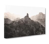 Mountains In Gran Canaria Canvas Print | Gallery Wrapped 30mm Frame Wall Art | 24x16 inches | Ready to Hang | Modern Landscape Picture | Living Room Bedroom Lounge Office