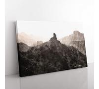 Mountains In Gran Canaria Canvas Wall Art Print 20x14 Inch