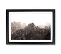 Mountains in Gran Canaria in Abstract Framed Print | A2 Black Framed Wall Art | Ready to Hang | Abstract Landscape Picture | Living Room Bedroom Lounge Office
