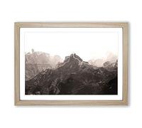 Mountains in Gran Canaria in Abstract Framed Print | A2 Oak Framed Wall Art | Ready to Hang | Abstract Landscape Picture | Living Room Bedroom Lounge Office