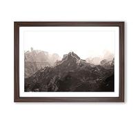 Mountains in Gran Canaria in Abstract Framed Print | A2 Walnut Framed Wall Art | Ready to Hang | Abstract Landscape Picture | Living Room Bedroom Lounge Office