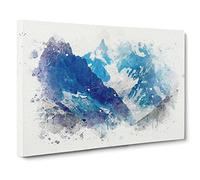 Mountains In Lac Blanc Chamonix In Abstract Modern Art Canvas Wall Art Print Ready to Hang, Framed Picture for Living Room Bedroom Home Office Décor, 20x14 Inch (50x35 cm)