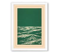 Mountains in Line Scandinavian Framed Wall Art Print A4 (29.7×21cm) White, Wall Decor for Living Room, Bedroom, Office & Home, Ready to Hang, Art Gift