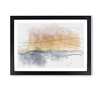 Mountains in Marbella Spain in Abstract Framed Print | A2 Black Framed Wall Art | Ready to Hang | Abstract Landscape Picture | Living Room Bedroom Lounge Office