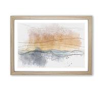 Mountains in Marbella Spain in Abstract Framed Print | A2 Oak Framed Wall Art | Ready to Hang | Abstract Landscape Picture | Living Room Bedroom Lounge Office