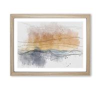 Mountains In Marbella Spain In Abstract Modern Art Framed Print | A2 Oak Framed Wall Art | Ready to Hang | Abstract Landscape Picture | Living Room Bedroom Lounge Office
