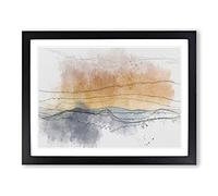 Mountains In Marbella Spain In Abstract Modern Art Framed Print | A3 Black Framed Wall Art | Ready to Hang | Abstract Landscape Picture | Living Room Bedroom Lounge Office