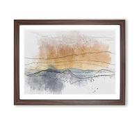 Mountains In Marbella Spain In Abstract Modern Art Framed Print | A4 Walnut Framed Wall Art | Ready to Hang | Abstract Landscape Picture | Living Room Bedroom Lounge Office