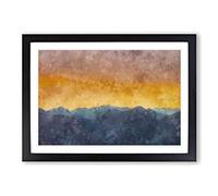 Mountains in Marbella Spain Painting Framed Print | A2 Black Framed Wall Art | Ready to Hang | Modern Landscape Picture | Living Room Bedroom Lounge Office