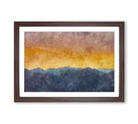 Mountains in Marbella Spain Painting Framed Print | A2 Walnut Framed Wall Art | Ready to Hang | Modern Landscape Picture | Living Room Bedroom Lounge Office