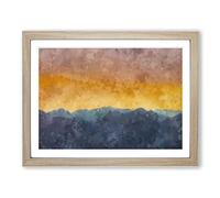 Mountains In Marbella Spain Painting Modern Art Framed Print | A3 Oak Framed Wall Art | Ready to Hang | Modern Landscape Picture | Living Room Bedroom Lounge Office