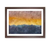 Mountains In Marbella Spain Painting Modern Art Framed Print | A4 Walnut Framed Wall Art | Ready to Hang | Modern Landscape Picture | Living Room Bedroom Lounge Office