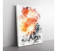 Mountains In Morocco Watercolour Modern Canvas Wall Art Print Ready to Hang, Framed Picture for Living Room Bedroom Home Office Décor, 76x50 cm (30x20 Inch)