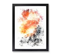 Mountains In Morocco Watercolour Modern Framed Print | A4 Black Framed Wall Art | Ready to Hang | Modern Landscape Picture | Living Room Bedroom Lounge Office