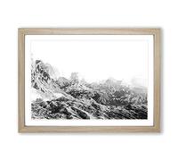 Mountains in Northern Italy in Abstract Framed Print | A2 Oak Framed Wall Art | Ready to Hang | Abstract Landscape Picture | Living Room Bedroom Lounge Office