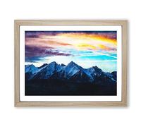 Mountains In Poland Painting Modern Art Framed Wall Art Print, Ready to Hang Picture for Living Room Bedroom Home Office Décor, Oak A3 (46 x 34 cm)