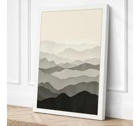 Mountains in Silence Canvas Wall Art Print 18x12 Inch