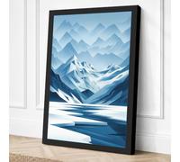 Mountains in Silence Canvas Wall Art Print 24x16 Inch | Black