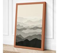 Mountains in Silence Canvas Wall Art Print 36x24 Inch (91 x 61 cm)