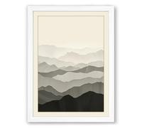 Mountains in Silence Minimalist Framed Wall Art Print A1 (84.1×59.4cm) White, Wall Decor for Living Room, Bedroom, Office & Home, Ready to Hang, Art Gift