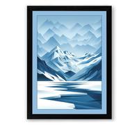 Mountains in Silence Scandinavian Framed Wall Art Print A4 (29.7×21cm) Black, Wall Decor for Living Room, Bedroom, Office & Home, Ready to Hang, Art Gift