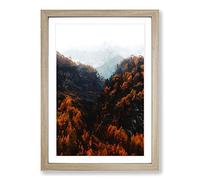 Mountains in South Tyrol in Italy in Abstract Framed Print | A2 Oak Framed Wall Art | Ready to Hang | Abstract Landscape Picture | Living Room Bedroom Lounge Office