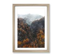Mountains In South Tyrol In Italy Painting Modern Framed Print | A4 Oak Framed Wall Art | Ready to Hang | Modern Landscape Picture | Living Room Bedroom Lounge Office