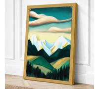 Mountains in Turquoise Art Canvas Wall Art Print 18x12 Inch | Ready to Hang, Gallery Wrapped, Fade-Resistant Inks, Securely Packaged, UK Made