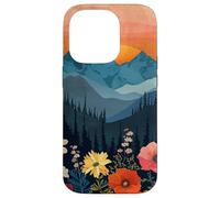 Mountains Landscape Sunset Floral Forest Flower Pine Tree Case for iPhone 14 Pro