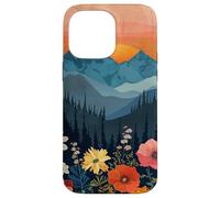 Mountains Landscape Sunset Floral Forest Flower Pine Tree Case for iPhone 14 Pro Max