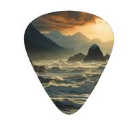 Mountains Meet The Sea 12 Pcs Guitar Picks, 0.46mm/0.71mm/0.96mm Thickness, Guitar Plectrum With Storage Case For Acoustic-Electric Guitar Ukulele Bass