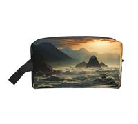 Mountains Meet The Sea Portable Large-Capacity Travel Toiletry Bag (Print Models) Waterproof Makeup Storage Bag for Men and Women for Business Trips, Fitness, Bathroom, Daily Storage