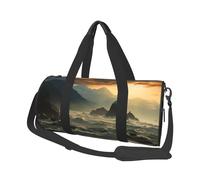 Mountains Meet The Sea Round Travel Duffel Bag - Large Capacity Durable Carry-On Bag for Vacation, Gym, Short Trips