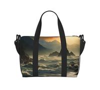 Mountains Meet The Sea Travel Tote Bag Unisex, Water-Resistant Weekend Gym Bag, Large Capacity Adjustable Shoulder Strap Travel Bag