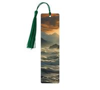 Mountains Meet The Sea Wooden Bookmark Perfect Decoration for Bookmarks Lovers Students Reading Book Club